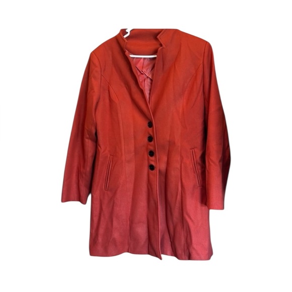 Jackets & Blazers - Women's Red-Orange Rust colored Coat-Size Large work wear Cabincore